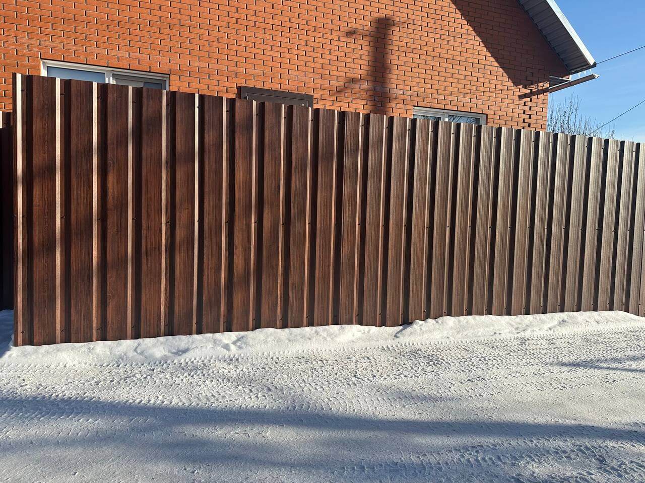 Забор из профнастила НС-21 22м Античное Дерево Принтек фото 4 в Пензе